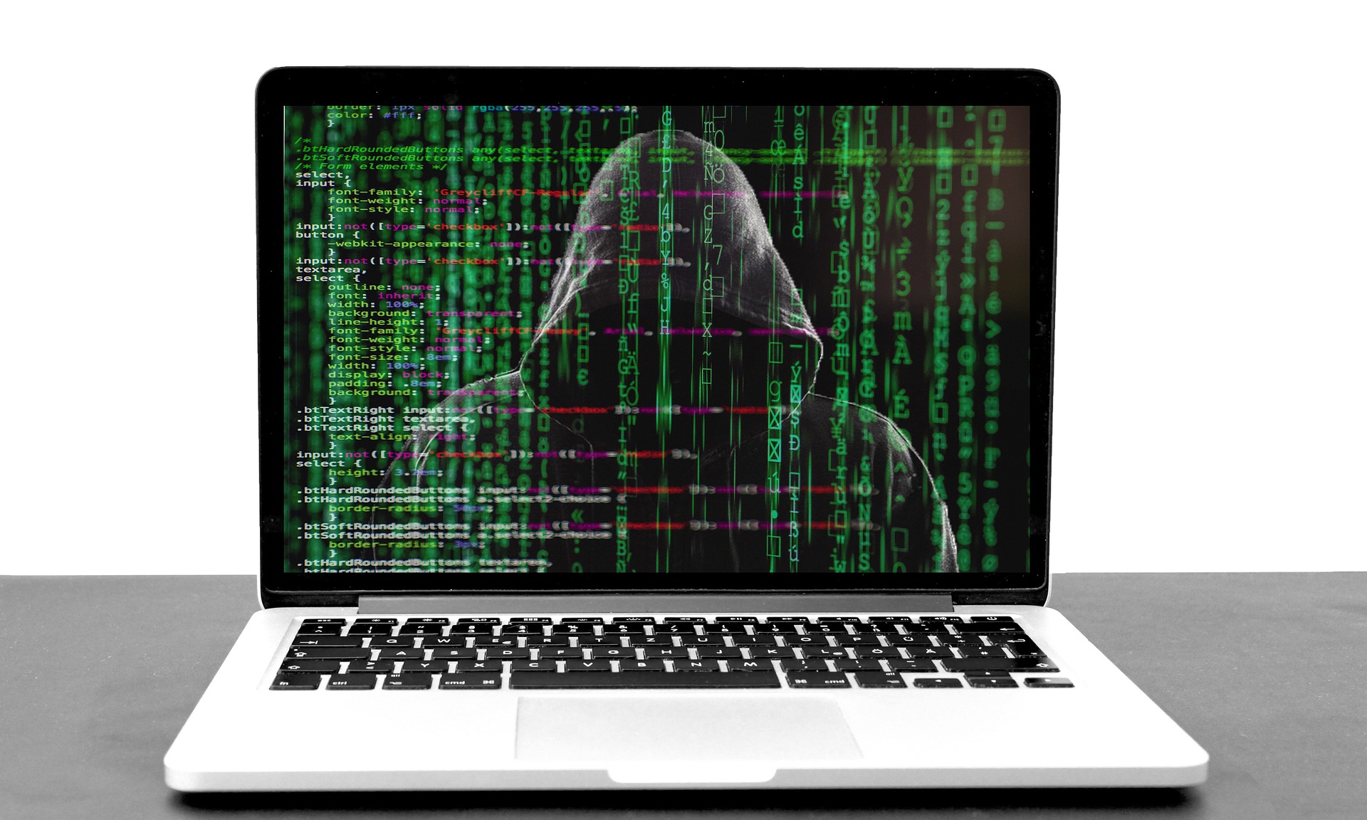 hacker on a laptop screen
